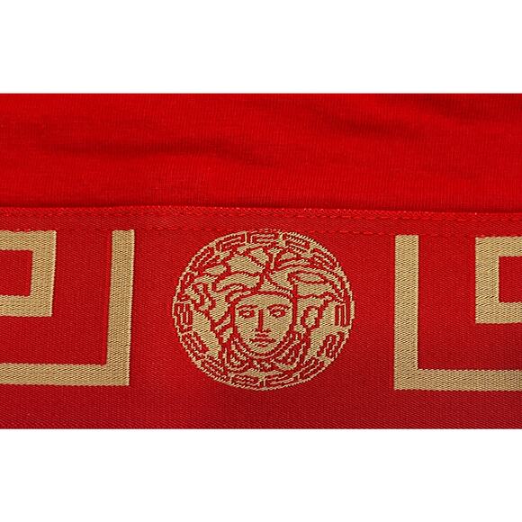 M2-42 VERSACE Women's Greca Sports Bra Cotton Soft Stretch Red Size 1/XS - Picture 4 of 9